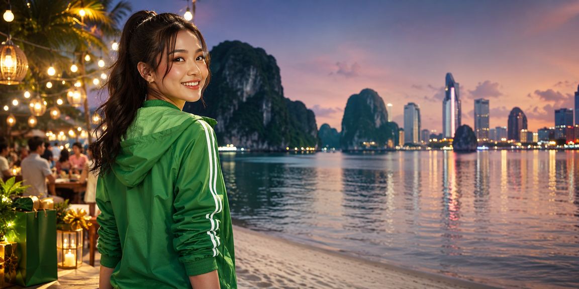 Không khí lễ hội casino sôi động tại vịnh Hạ Long với ánh đèn rực rỡ