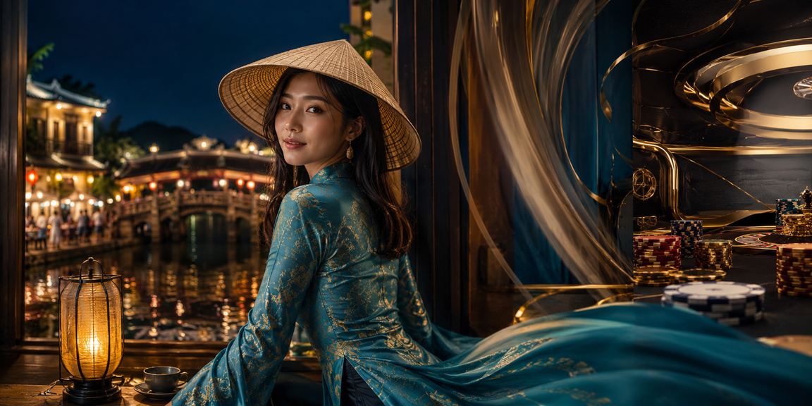 Không khí giải trí casino tại Hội An với trang phục áo dài truyền thống