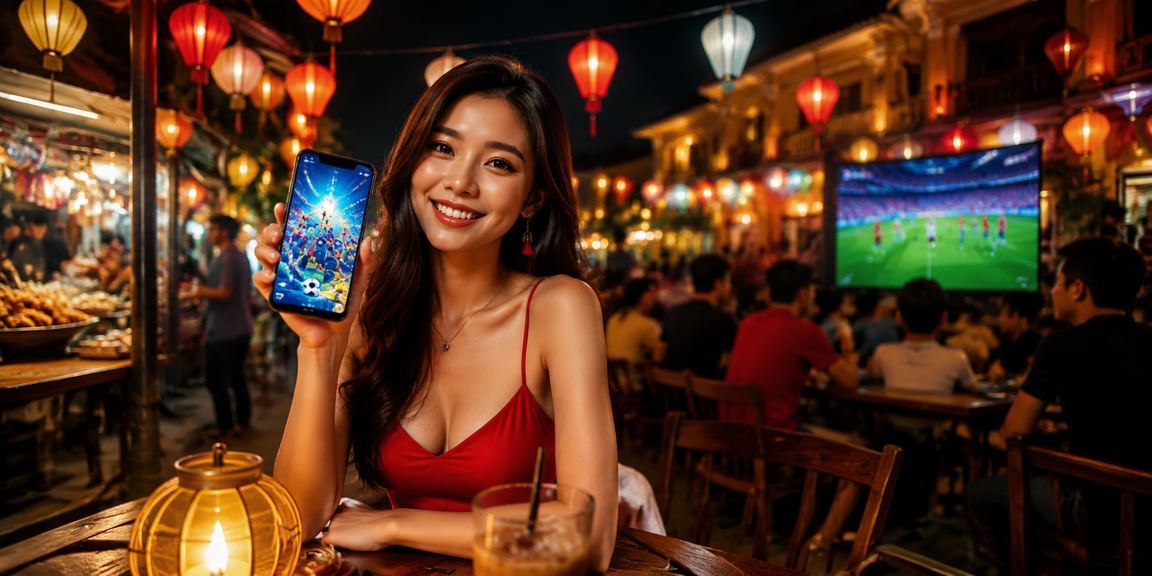 Người dùng tại quán cà phê Hội An nạp tiền và xem kèo trên điện thoại